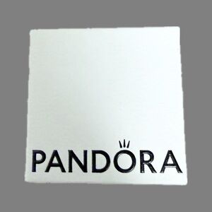 Pandora Jewelry Gift Box For Charms And Rings, White And Pink With Black Velvet